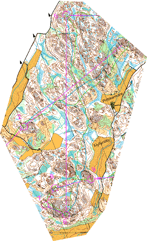 Karttapala v&auml;leilt&auml; X-X