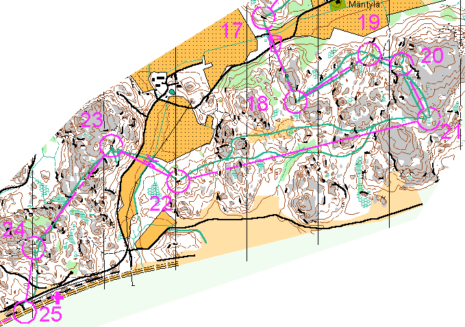 Karttapala v&auml;leilt&auml; X-X